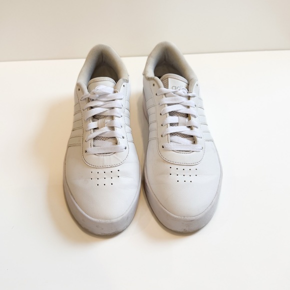 Adidas White Leather Sneakers Womens 8.5 - Picture 3 of 8